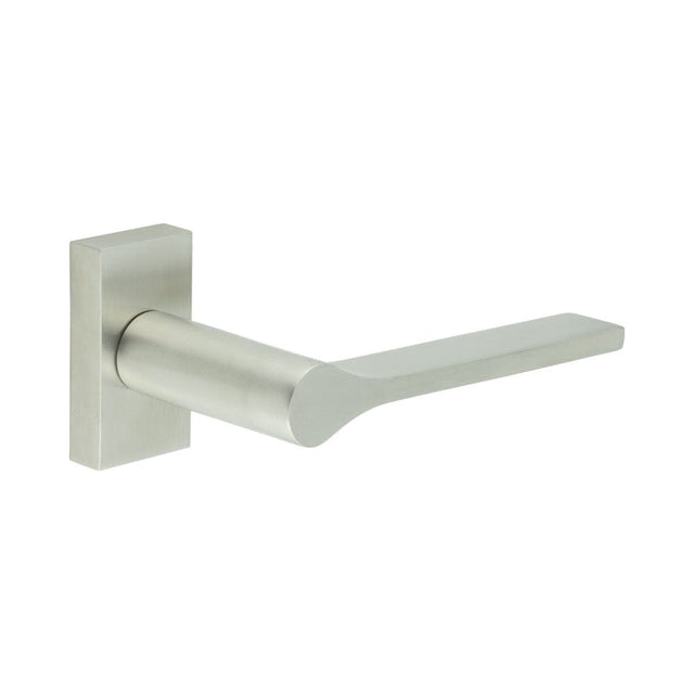 CRES Door Furniture Satin Stainless Steel / Multi Point Handles on Rose CRES - CR-105 Satin Stainless Steel Multi Point Rectangular Rose Door Handle