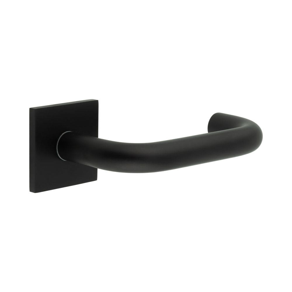 CRES Door Furniture Black / Square Rose / Sprung Rose CRES - CR-106 Black Sprung Square Rose Door Handle