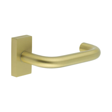 CRES Door Furniture Satin Brass / Multi Point Handles on Rose CRES - CR-106 Satin Brass Multi Point Rectangular Rose Door Handle
