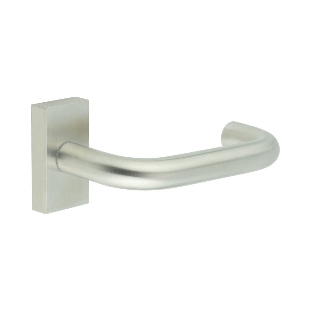 CRES Door Furniture Satin Stainless Steel / Multi Point Handles on Rose CRES - CR-106 Satin Stainless Steel Multi Point Rectangular Rose Door Handle