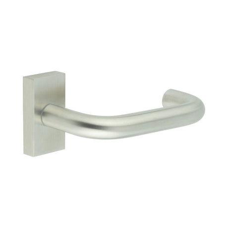 CRES Door Furniture Satin Stainless Steel / Multi Point Handles on Rose CRES - CR-106 Satin Stainless Steel Multi Point Rectangular Rose Door Handle