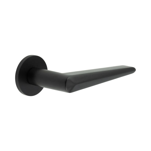 CRES Door Furniture Black / Round Rose / Unsprung Rose CRES - CR-107 Black Unsprung Round Rose Door Handle
