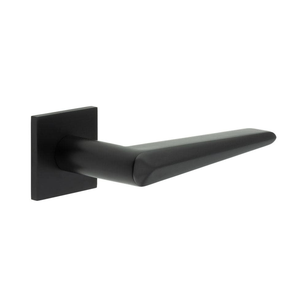CRES Door Furniture Black / Square Rose / Unsprung Rose CRES - CR-107 Black Unsprung Square Rose Door Handle
