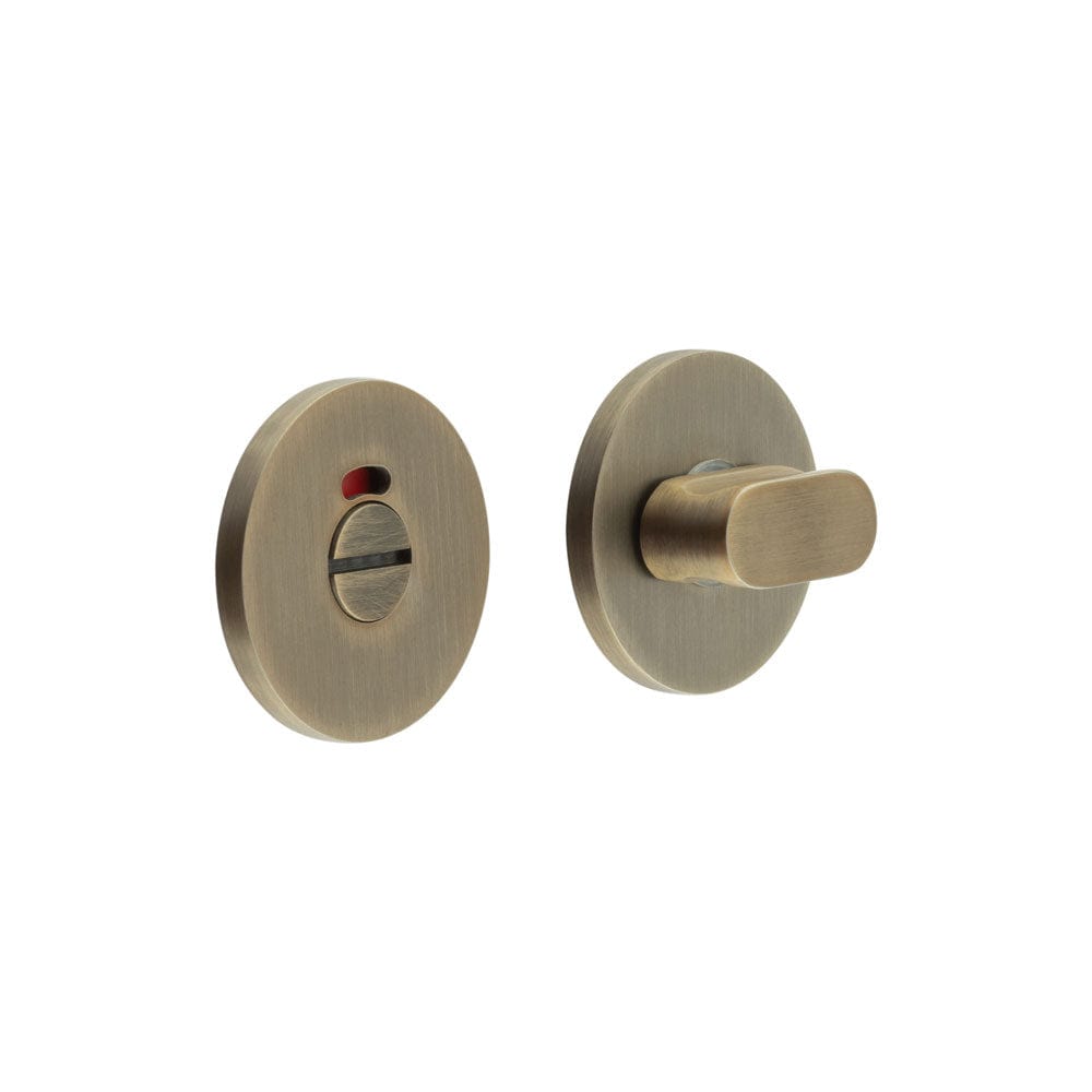 CRES Door Furniture Antique Brass / Yes CRES - CR-801 Antique Brass Thumb Turn & Lock Round Rose w/ Indicator