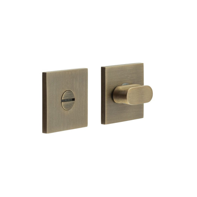 CRES Door Furniture Antique Brass / No CRES - CR-801 Antique Brass Thumb Turn & Lock Square Rose