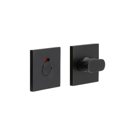 CRES Door Furniture Black / Yes CRES - CR-801 Black Thumb Turn & Lock Square Rose w/ Indicator