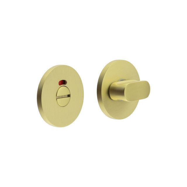 CRES Door Furniture Satin Brass / Yes CRES - CR-801 Satin Brass Thumb Turn & Lock Round Rose w/ Indicator