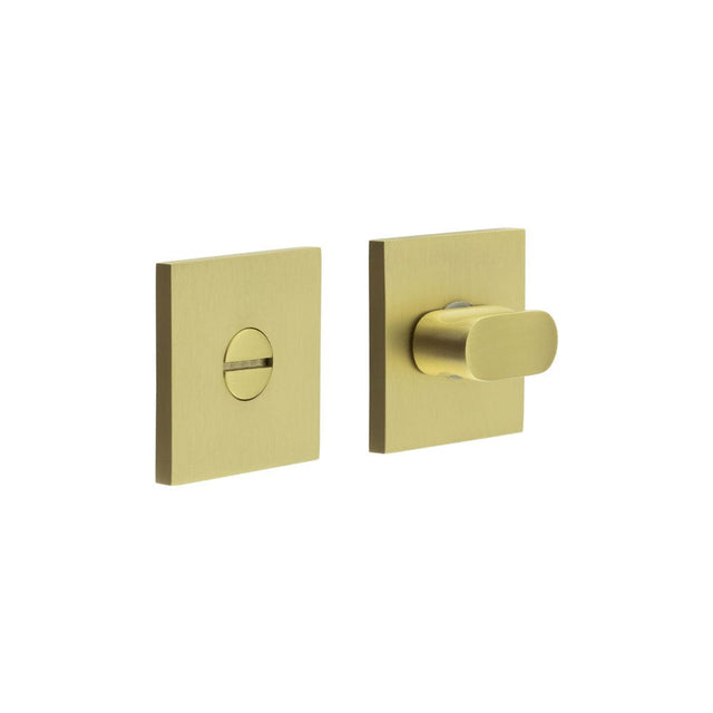 CRES Door Furniture Satin Brass / No CRES - CR-801 Satin Brass Thumb Turn & Lock Square Rose