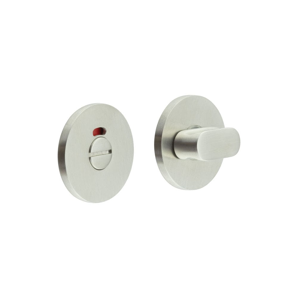CRES Door Furniture Satin Stainless Steel / Yes CRES - CR-801 Satin Stainless Steel Thumb Turn & Lock Round Rose w/ Indicator