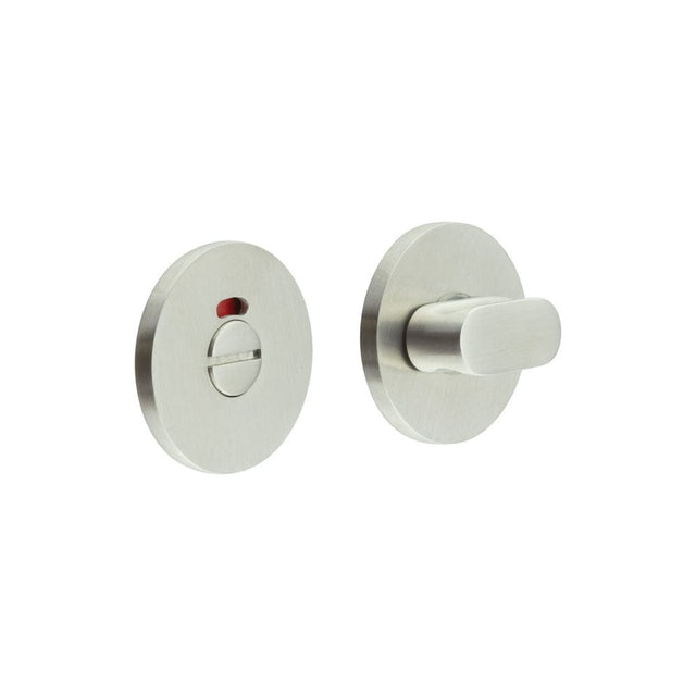 CRES Door Furniture Satin Stainless Steel / Yes CRES - CR-801 Satin Stainless Steel Thumb Turn & Lock Round Rose w/ Indicator