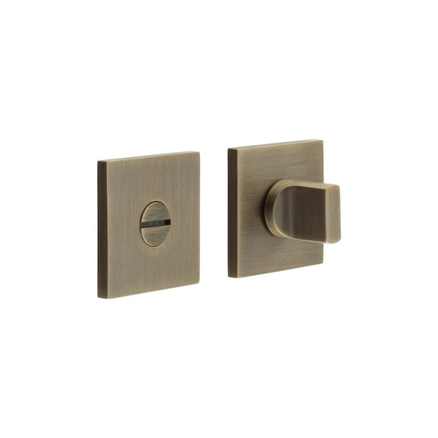 CRES Door Furniture Antique Brass / No CRES - CR-802 Antique Brass Thumb Turn & Lock Square Rose
