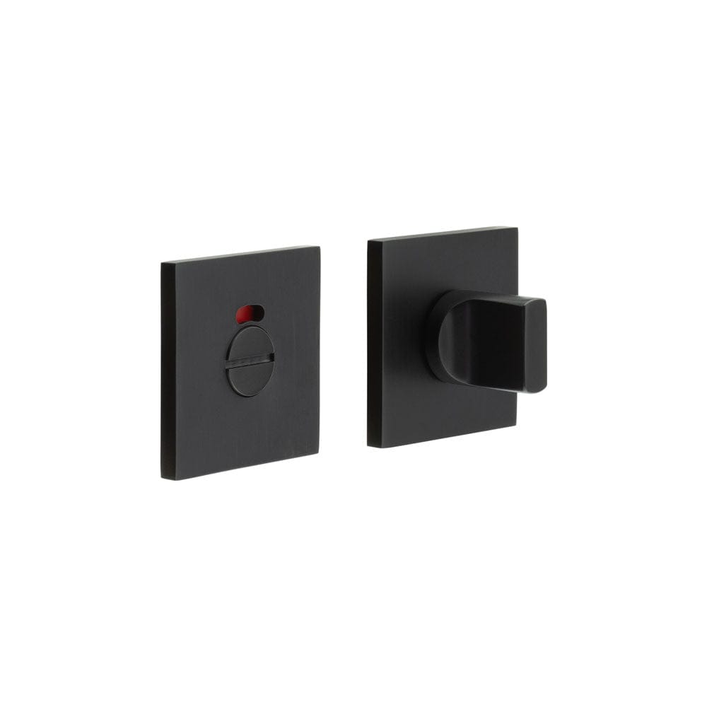 CRES Door Furniture Black / Yes CRES - CR-802 Black Thumb Turn & Lock Square Rose w/ Indicator
