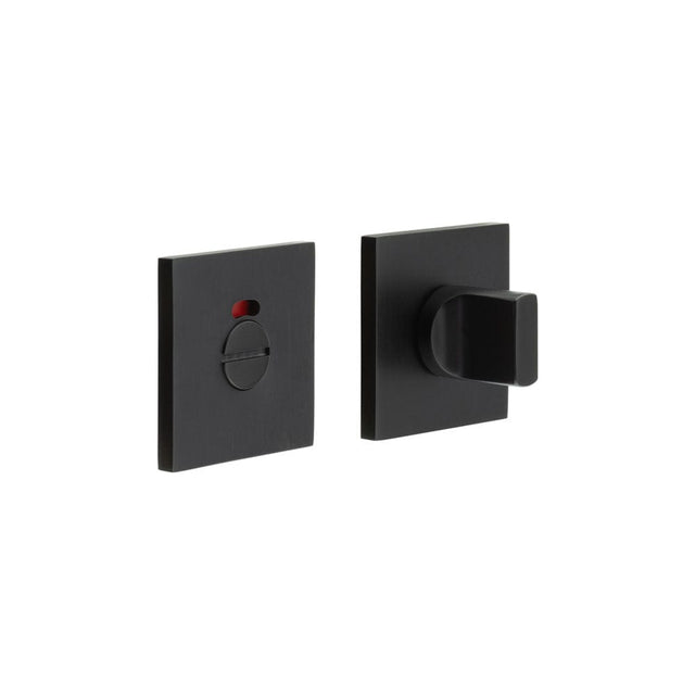 CRES Door Furniture Black / Yes CRES - CR-802 Black Thumb Turn & Lock Square Rose w/ Indicator