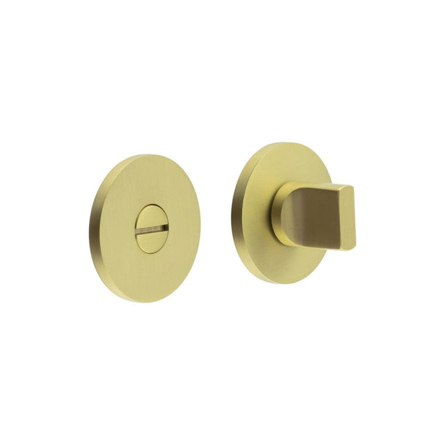 CRES Door Furniture Satin Brass / No CRES - CR-802 Satin Brass Thumb Turn & Lock Round Rose