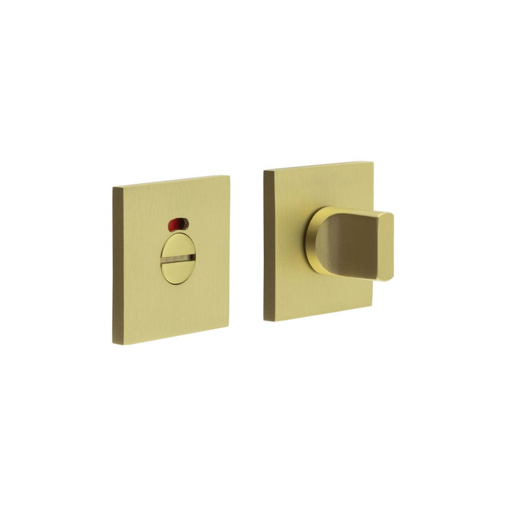 CRES Door Furniture Satin Brass / Yes CRES - CR-802 Satin Brass Thumb Turn & Lock Square Rose w/ Indicator