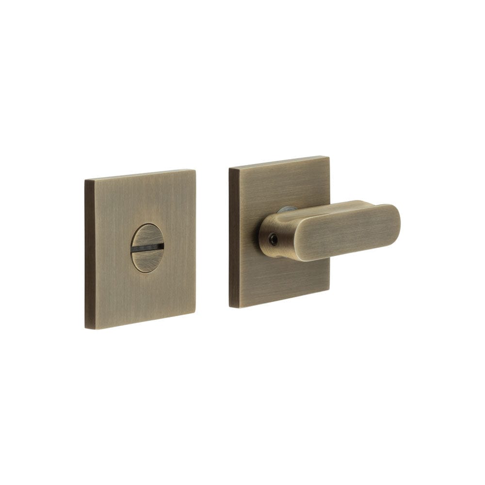 CRES Door Furniture Antique Brass / No CRES - CR-803 Antique Brass Thumb Turn & Lock Square Rose