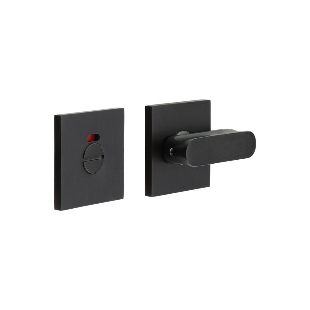 CRES Door Furniture Black / Yes CRES - CR-803 Black Thumb Turn & Lock Square Rose w/ Indicator
