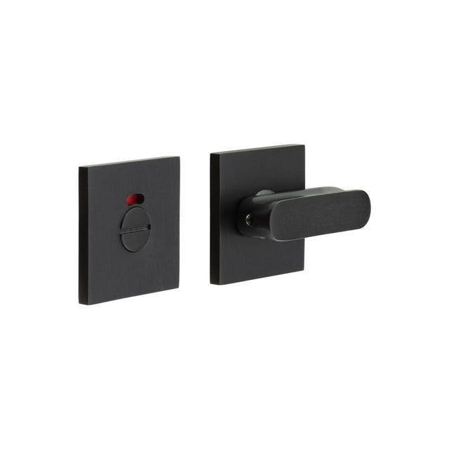 CRES Door Furniture Black / Yes CRES - CR-803 Black Thumb Turn & Lock Square Rose w/ Indicator
