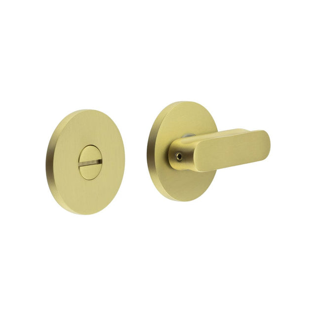 CRES Door Furniture Satin Brass / No CRES - CR-803 Satin Brass Thumb Turn & Lock Round Rose