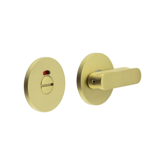 CRES Door Furniture Satin Brass / Yes CRES - CR-803 Satin Brass Thumb Turn & Lock Round Rose w/ Indicator