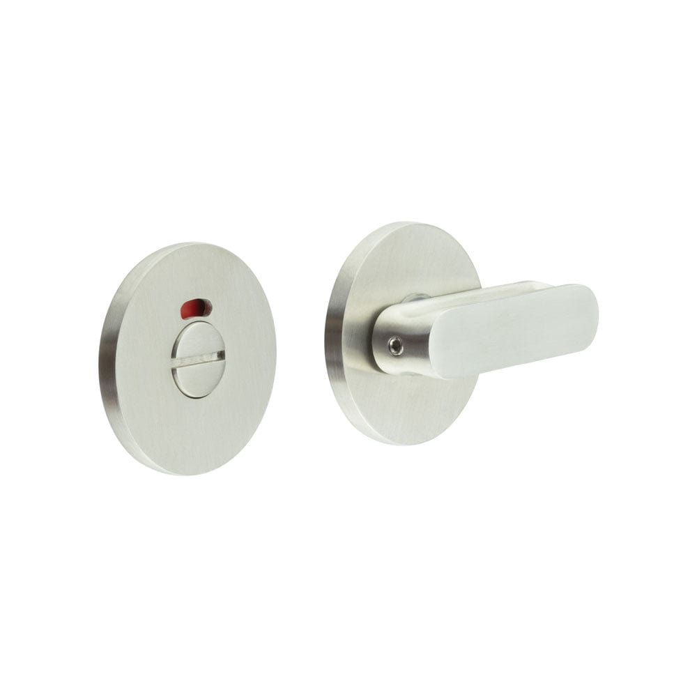 CRES Door Furniture Satin Stainless Steel / Yes CRES - CR-803 Satin Stainless Steel Thumb Turn & Lock Round Rose w/ Indicator