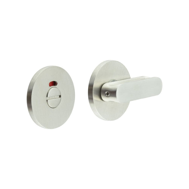 CRES Door Furniture Satin Stainless Steel / Yes CRES - CR-803 Satin Stainless Steel Thumb Turn & Lock Round Rose w/ Indicator