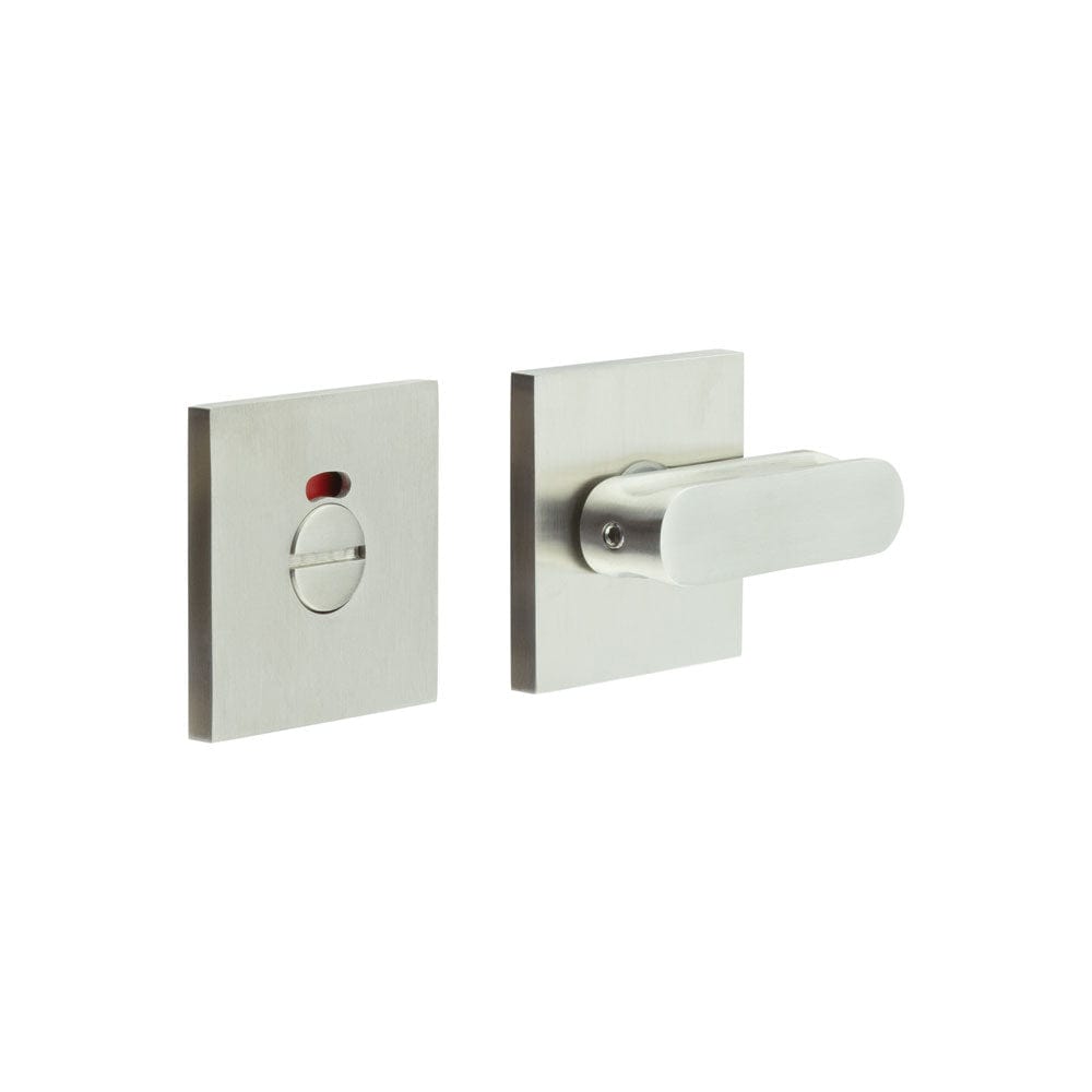 CRES Door Furniture Satin Stainless Steel / Yes CRES - CR-803 Satin Stainless Steel Thumb Turn & Lock Square Rose w/ Indicator
