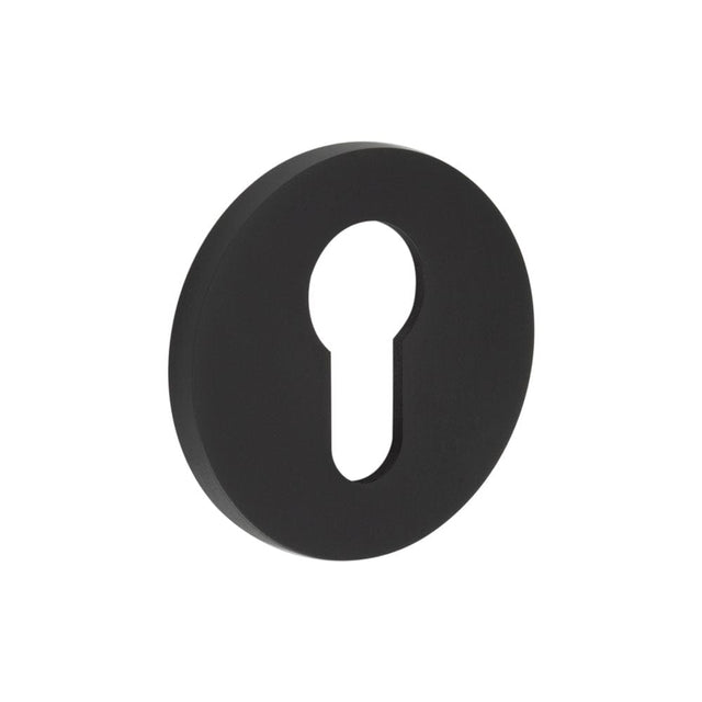 CRES Door Furniture Black / Euro Profile Escutcheons CRES - CR-S10 Black Euro Keyway Round Rose Escutcheon