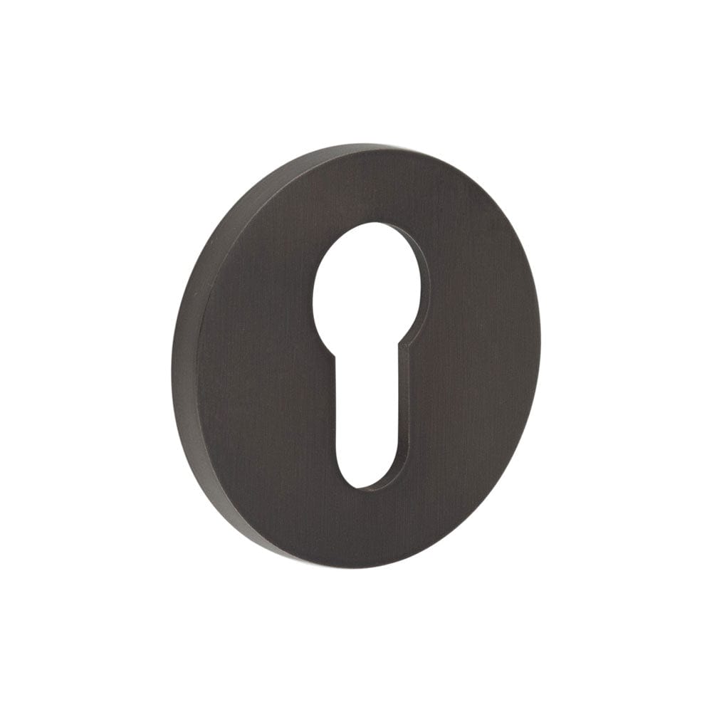 CRES Door Furniture Dark Bronze / Euro Profile Escutcheons CRES - CR-S10 Dark Bronze Euro Keyway Round Rose Escutcheon