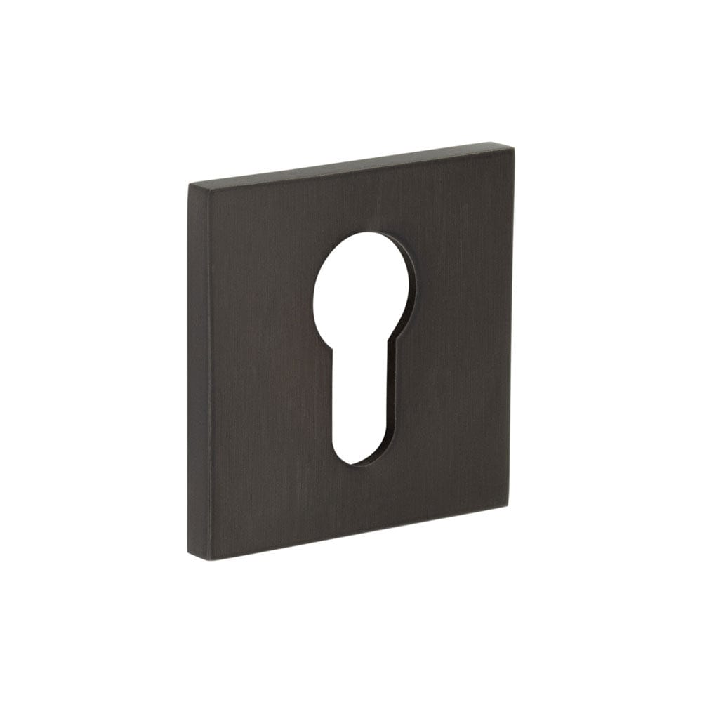 CRES Door Furniture Dark Bronze / Euro Profile Escutcheons CRES - CR-T10 Dark Bronze Euro Keyway Square Rose Escutcheon