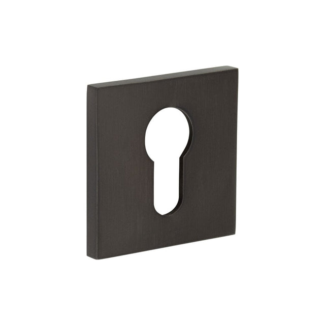 CRES Door Furniture Dark Bronze / Euro Profile Escutcheons CRES - CR-T10 Dark Bronze Euro Keyway Square Rose Escutcheon