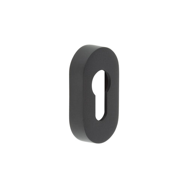 CRES Door Furniture Black / Euro Profile Escutcheons CRES - Oval Black Euro Escutcheon