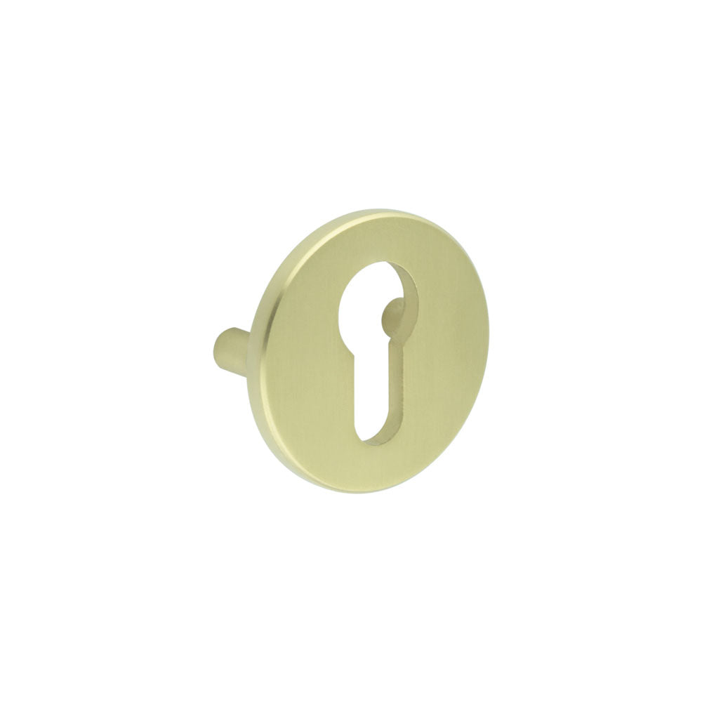 High quality image of CRES - Satin Brass Euro Escutcheon Lug Fixed Sku. CRES1652SB