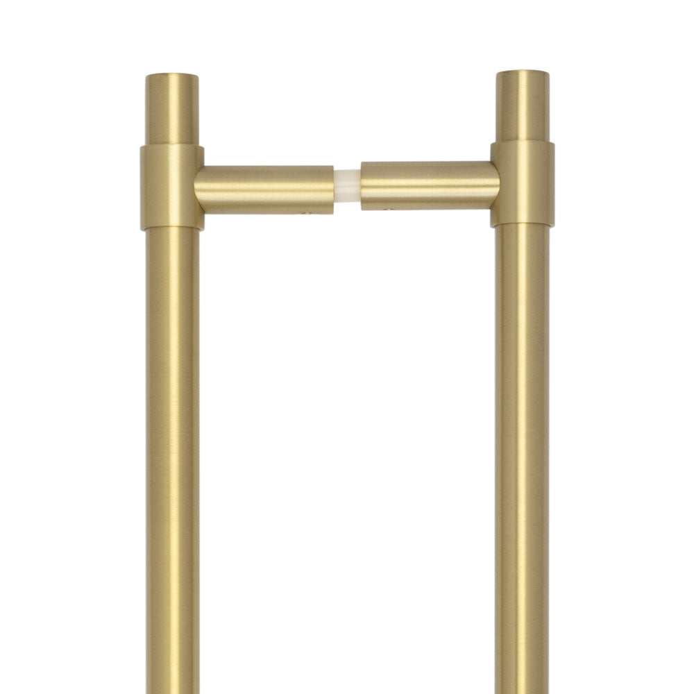 High quality image of CRES - 425mm Back to Back Satin Brass T-Bar Pull Handle Sku. CRES3001SBB2B