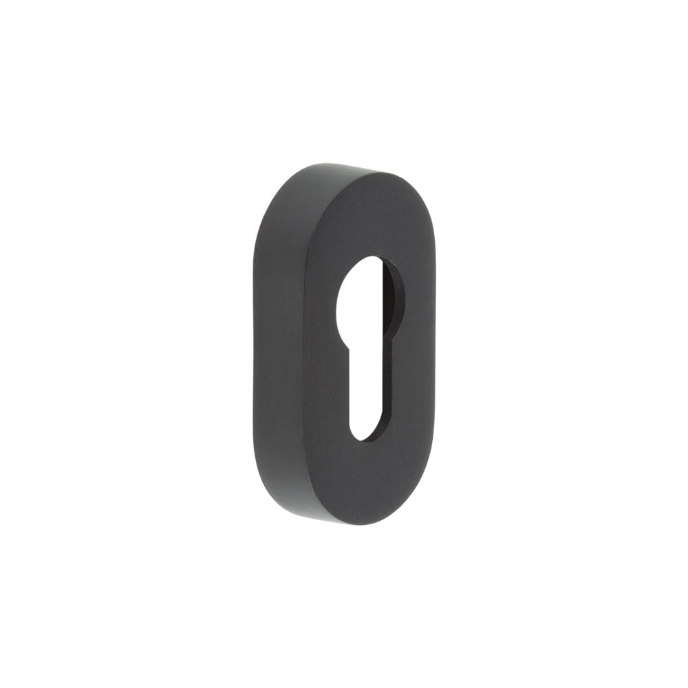High quality image of CRES - Oval Black Euro Escutcheon Sku. CRES403MB