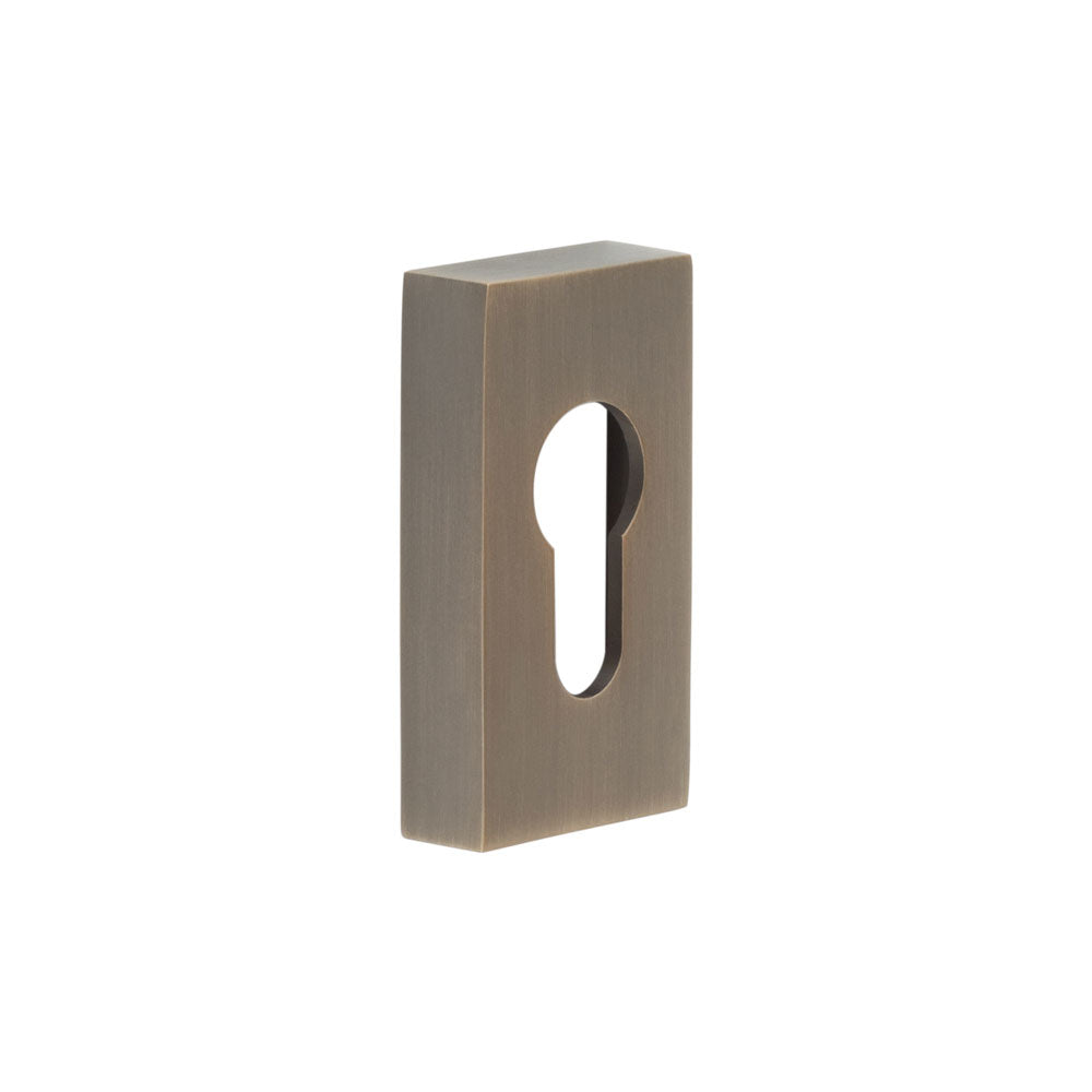 High quality image of CRES - Rectangular Antique Brass Euro Escutcheon Sku. CRES404AB