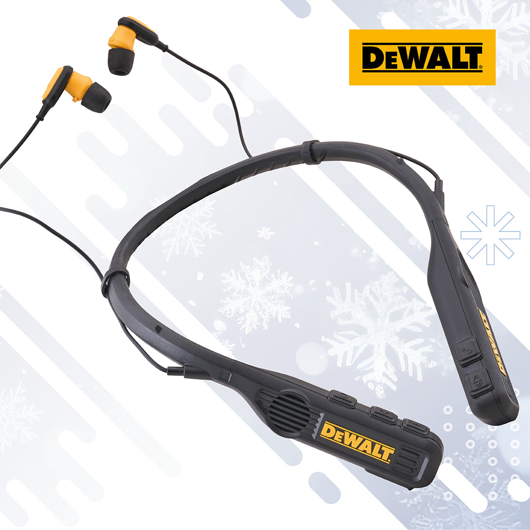 DeWalt Pro Bluetooth Neckband Headphones & Speaker - Black Edition