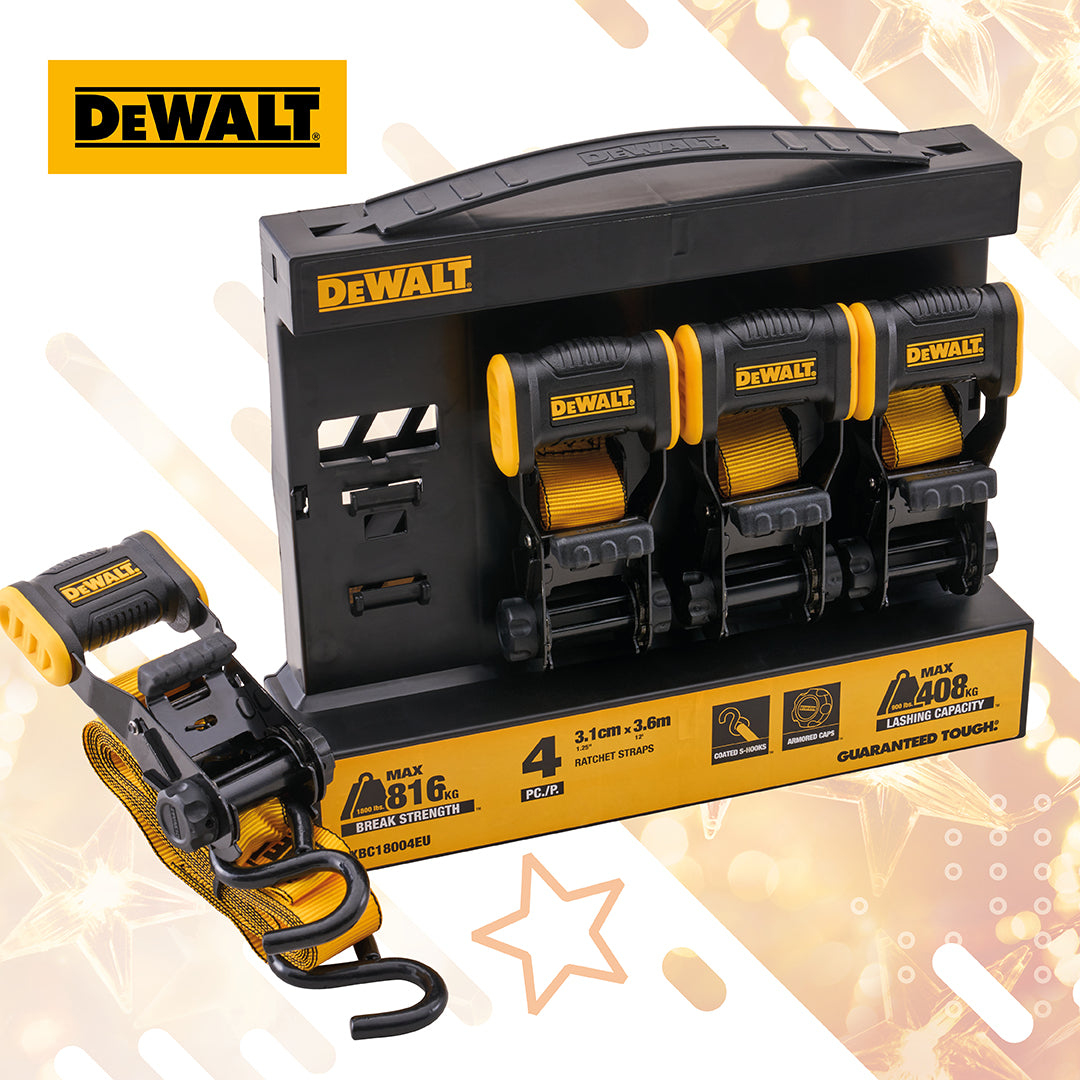 DeWalt Ratchet Tie Down Strap Set 3.6m - 4 Piece
