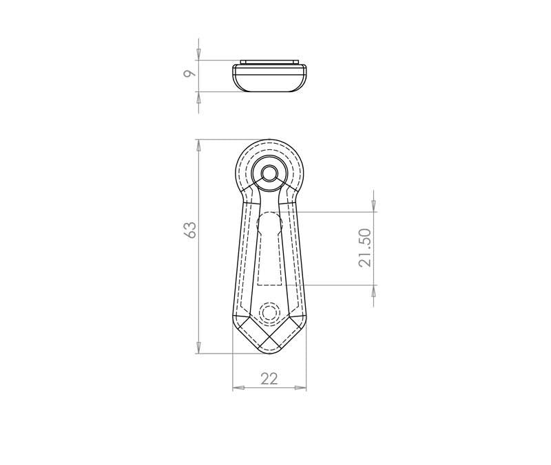Technical drawing of of Frelan - Jedo Porcelain Covered Escutcheon White Sku. JC12