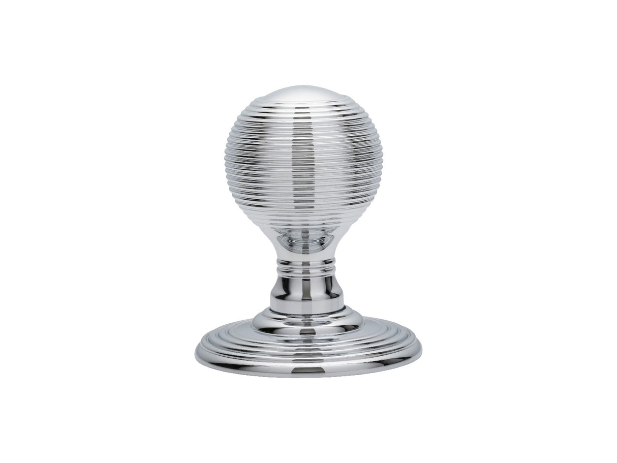 High quality image of Carlisle Brass - Delamain Reeded Mortice Knobs - Polished Chrome | Sku. dk37ccp | Trade Door Handles.