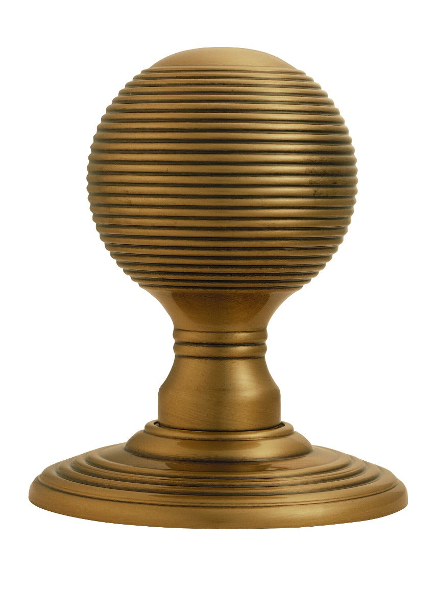 High quality image of Carlisle Brass - Delamain Reeded Mortice Knobs - Florentine Bronze | Sku. dk37cfb | Trade Door Handles.