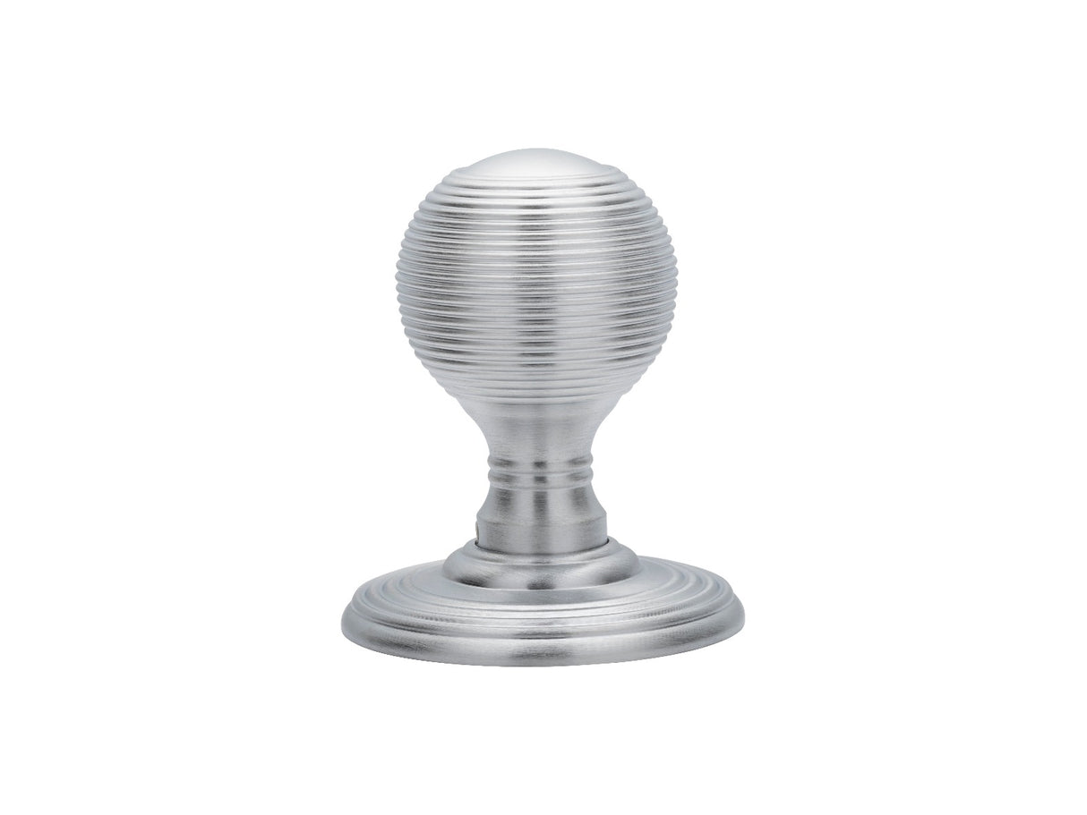 High quality image of Carlisle Brass - Delamain Reeded Mortice Knobs - Satin Chrome | Sku. dk37csc | Trade Door Handles.
