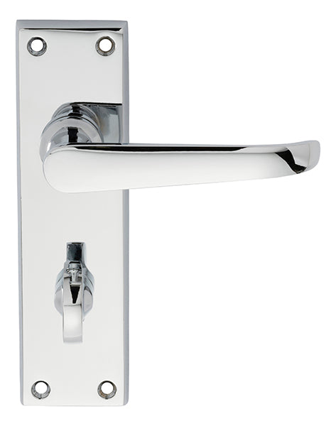 High quality image of Carlisle Brass - Victorian Ascot Lever on WC Backplate - Polished Chrome | Sku. dl30wccp | Trade Door Handles.