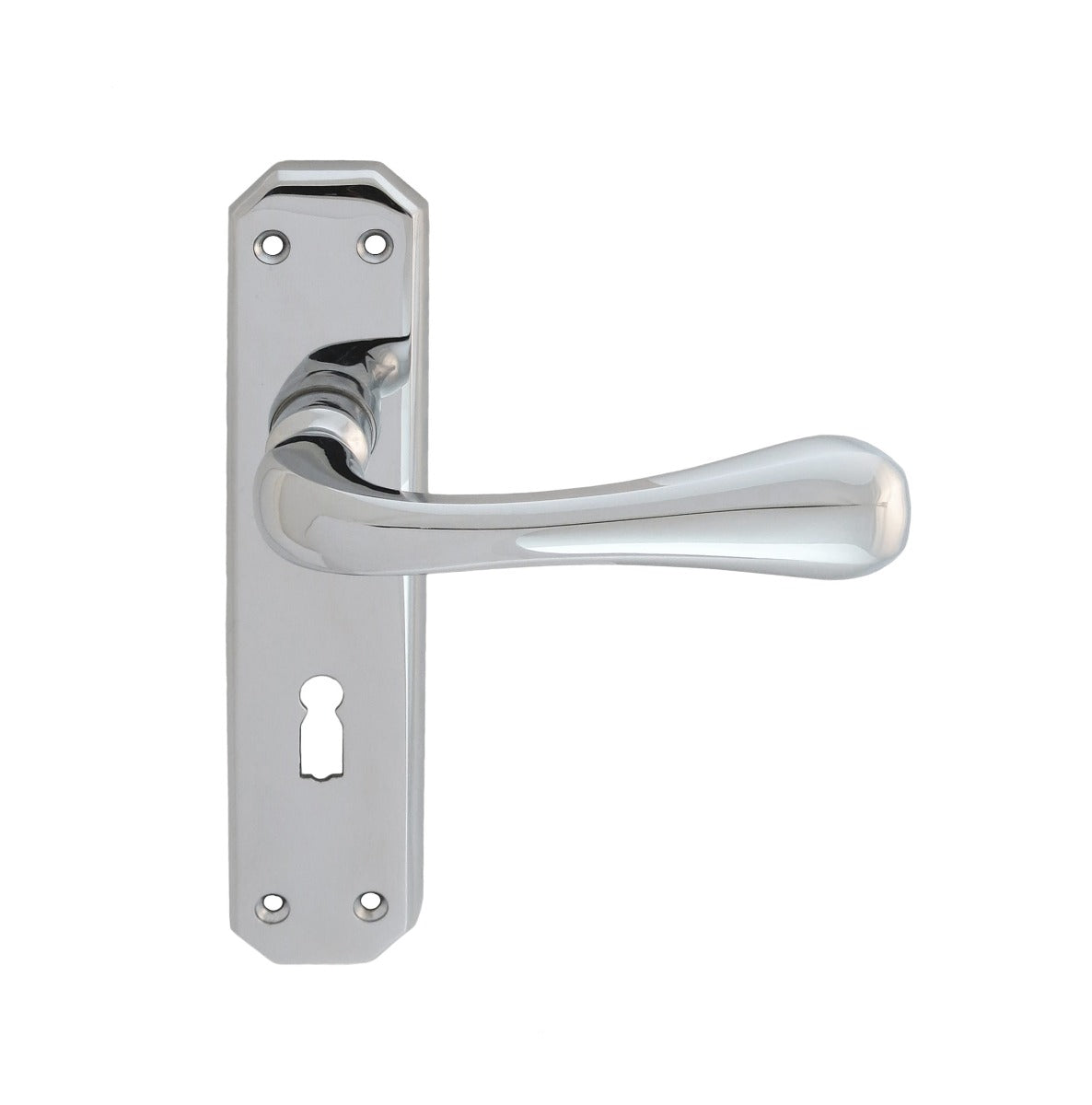 High quality image of Carlisle Brass - Eden Lever on Lock Backplate - Polished Chrome | Sku. dl410cp | Trade Door Handles.