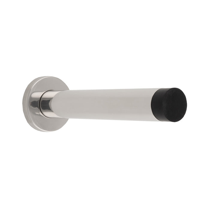 High quality image of Eurospec - 150 x 22mm - wall mounted doorstop on rose - concealed fix - polished stainless steel | Sku. dsw1019bss | Trade Door Handles.
