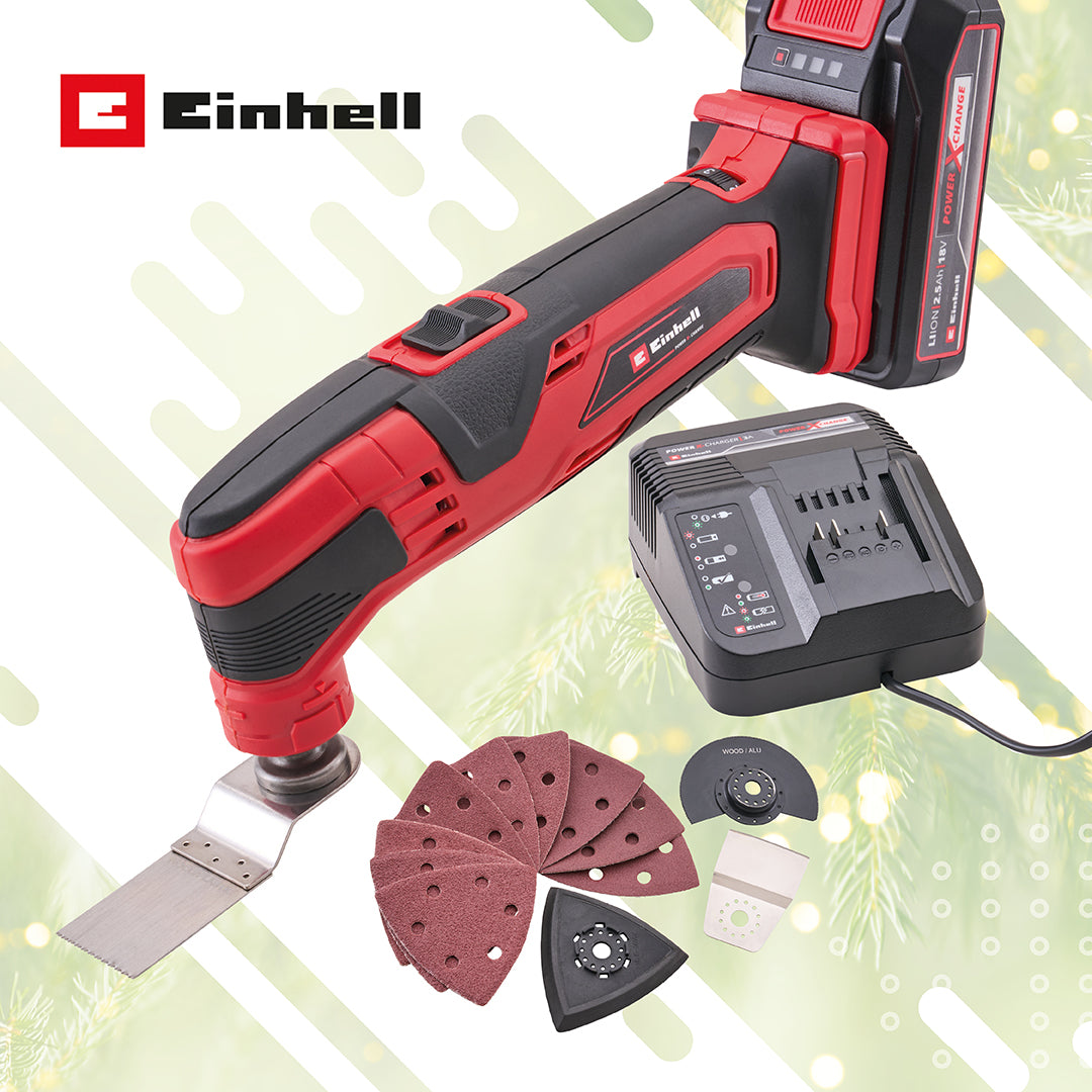 Einhell 18V Power X-Change Cordless Multi-Tool Kit - 1 x 2.5Ah