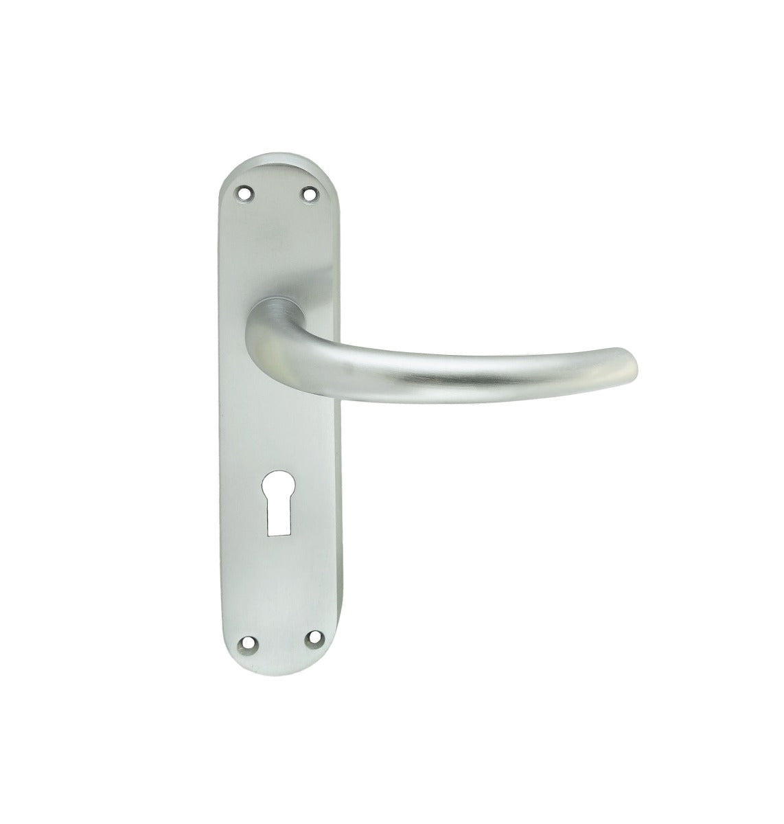 High quality image of Manital - Lilla Lever on Lock Backplate - Satin Chrome | Sku. el31sc | Trade Door Handles.