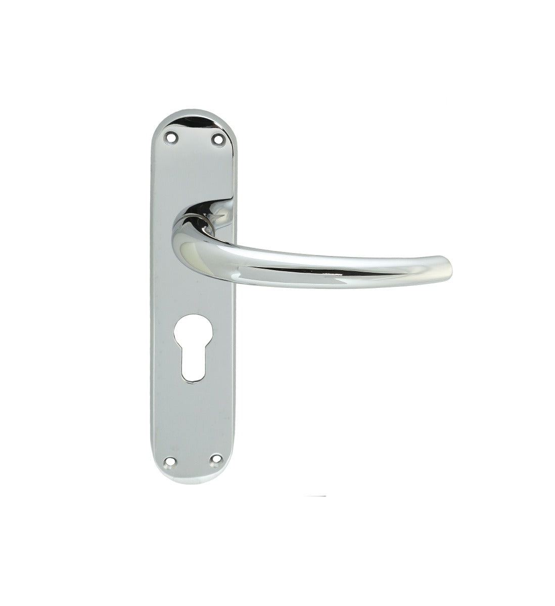 High quality image of Manital - Lilla Lever on Euro Lock Backplate - Polished Chrome | Sku. el31ycp | Trade Door Handles.