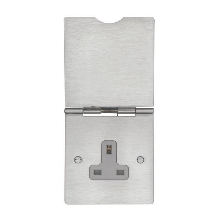 EuroLite Electrical Grey / 1 Gang Floor Socket Eurolite Floor Sockets 1 Gang Floor Socket - Satin Stainless Steel