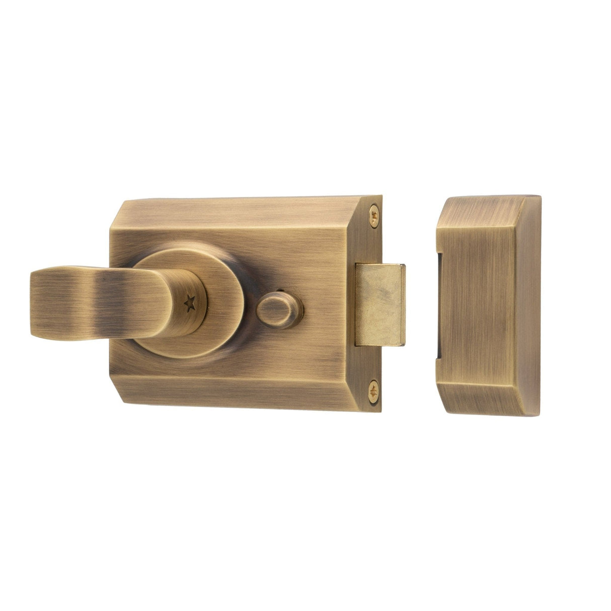 Eurospec Locks & Latches Antique Brass / 60mm Eurospec - Contract Rim Cylinder Nightlatch Complete 60mm - Antique Brass